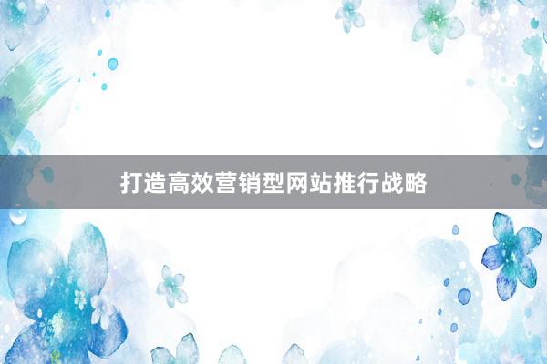 打造高效营销型网站推行战略