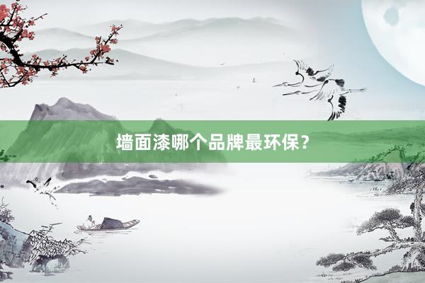 墙面漆哪个品牌最环保？